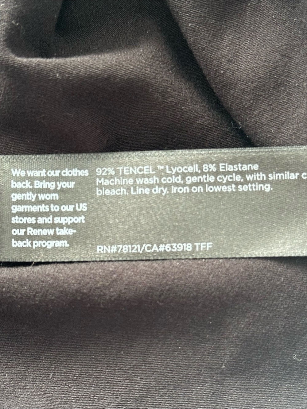 Eileen Fisher Fine Tencel Lyocell Jersey V-Neck Shift Dress Black Long Sleeve M - Picture 4 of 7